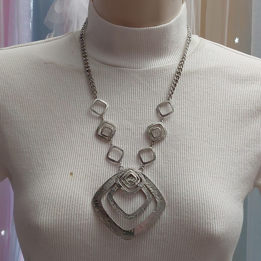 Erika Lyons Silver Tone Statement Necklace